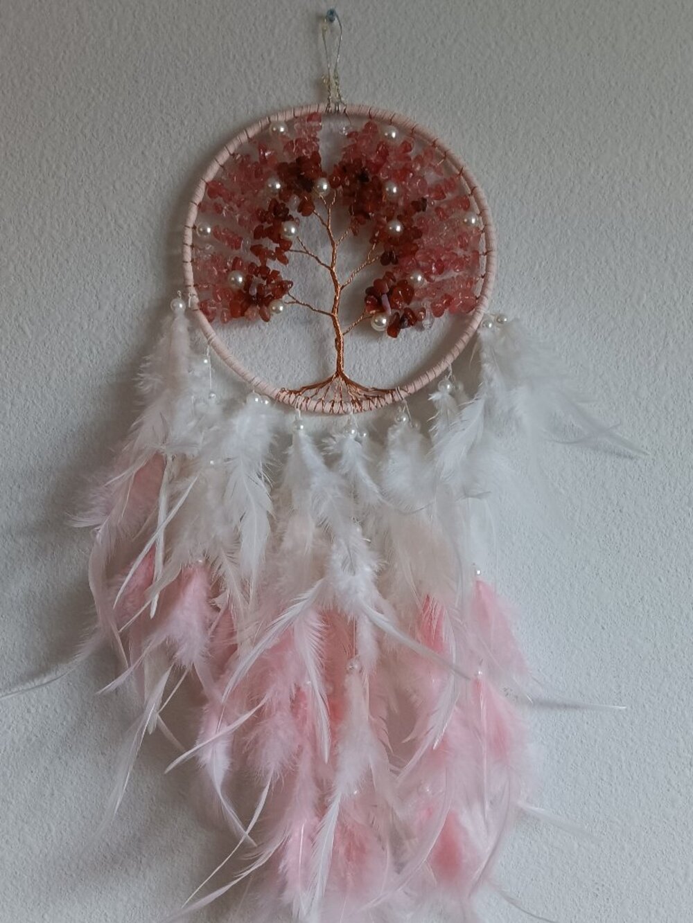 Pink Feather Dream Catcher Gravel Tree of Life